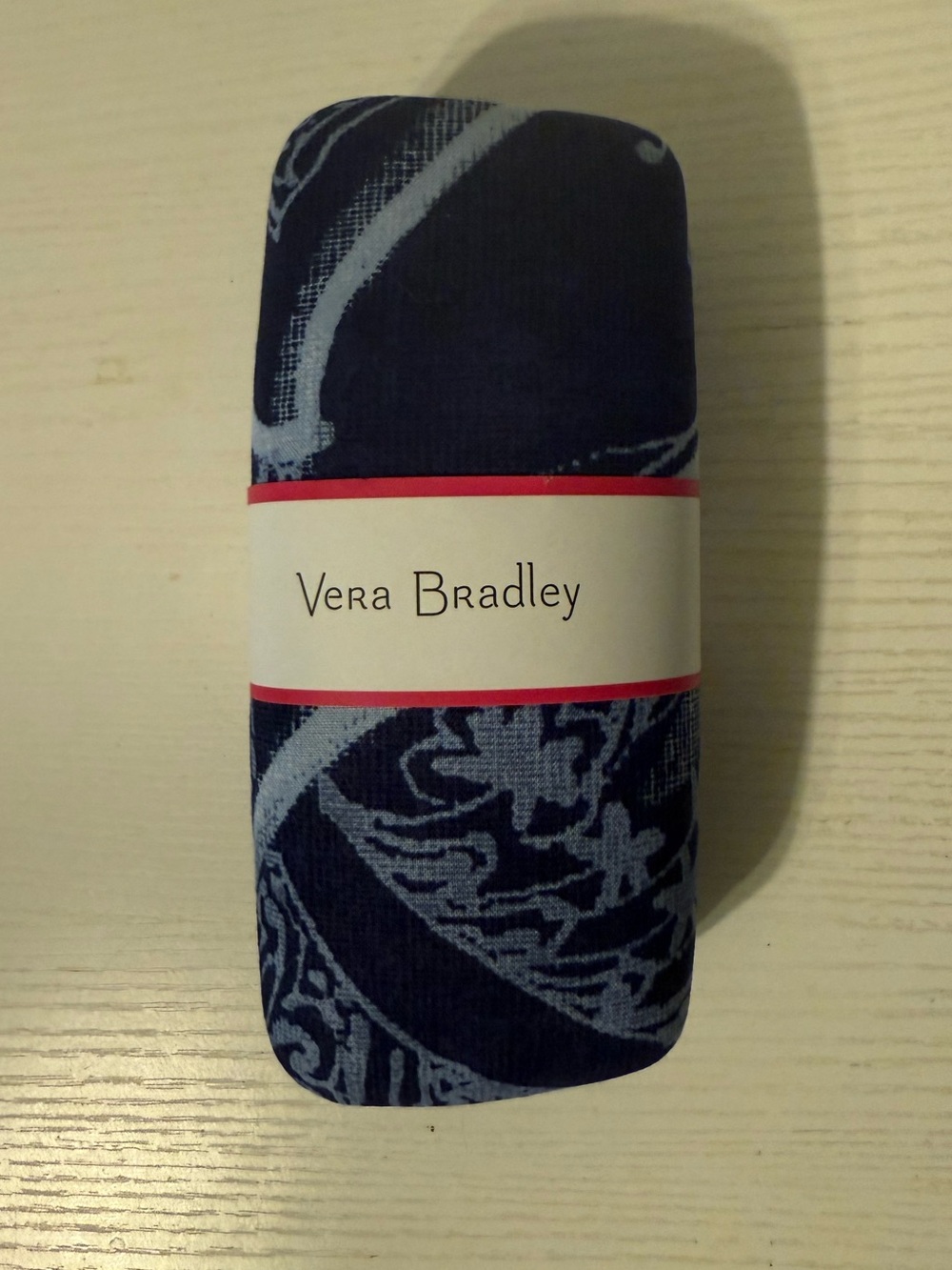 Vera Bradley Navy and Light Blue Patterned Sunglasses Case in Navy Blue